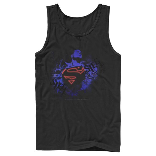 Men_s Superman Hero Graffiti Neon Print Tank Top