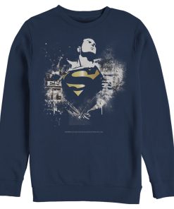 Men_s Superman Hero Graffiti Print Sweatshirt