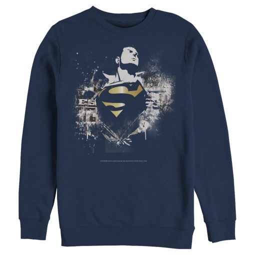 Men_s Superman Hero Graffiti Print Sweatshirt