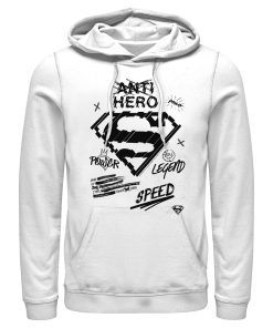 Men_s Superman Hero Qualities & Icons Pull Over Hoodie