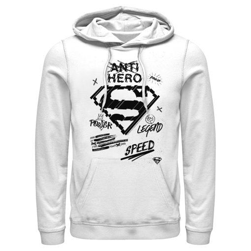 Men_s Superman Hero Qualities & Icons Pull Over Hoodie