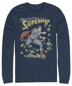 Men_s Superman Hero Smash Barriers Long Sleeve Shirt