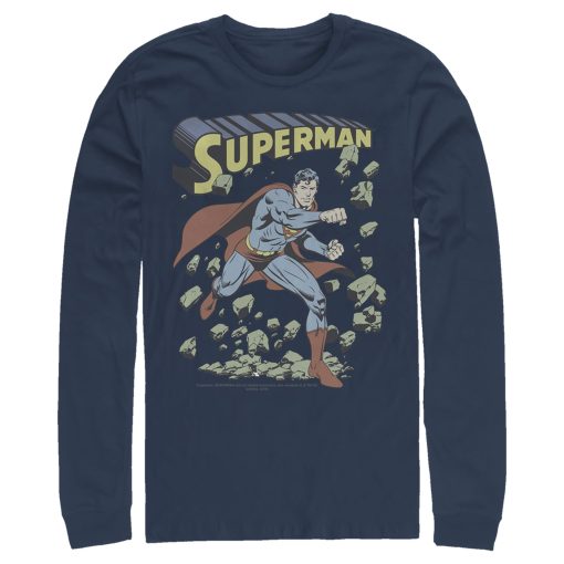 Men_s Superman Hero Smash Barriers Long Sleeve Shirt