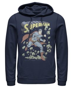 Men_s Superman Hero Smash Barriers Pull Over Hoodie