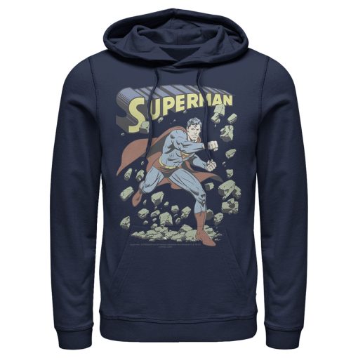 Men_s Superman Hero Smash Barriers Pull Over Hoodie