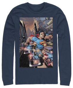 Men_s Superman Hidden Hero Glimmer Long Sleeve Shirt