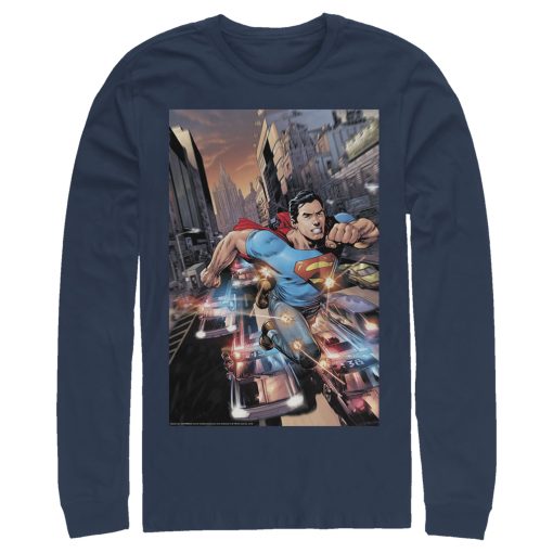 Men_s Superman Hidden Hero Glimmer Long Sleeve Shirt