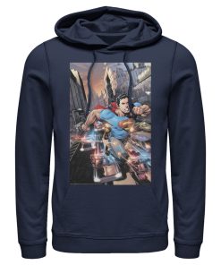 Men_s Superman Hidden Hero Glimmer Pull Over Hoodie