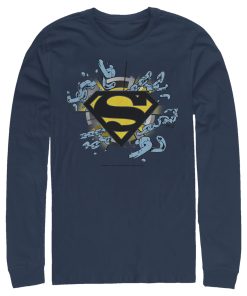 Men_s Superman Logo Broken Chain Long Sleeve Shirt