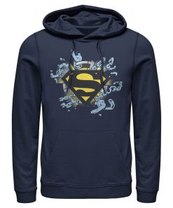 Men_s Superman Logo Broken Chain Pull Over Hoodie