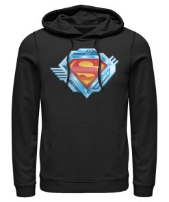 Men_s Superman Logo Chrome Machine Pull Over Hoodie