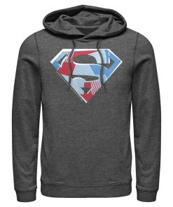 Men_s Superman Logo Geometric Pull Over Hoodie