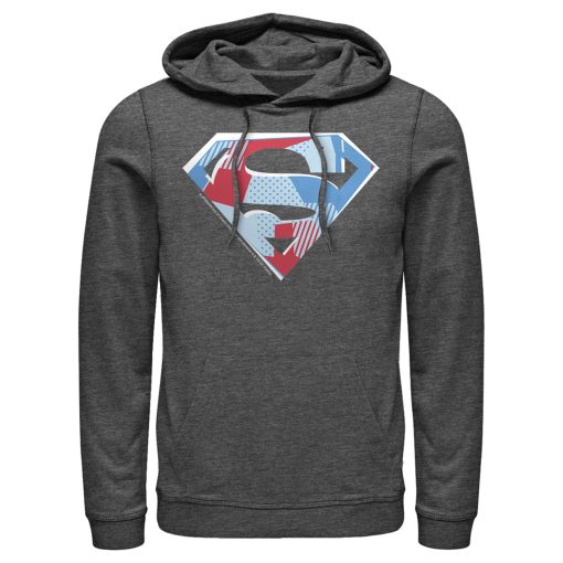 Men_s Superman Logo Geometric Pull Over Hoodie