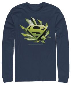 Men_s Superman Logo Geometric Shape Long Sleeve Shirt