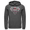 Men_s Superman Logo Grunge Pull Over Hoodie