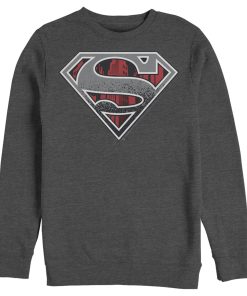 Men_s Superman Logo Grunge Sweatshirt