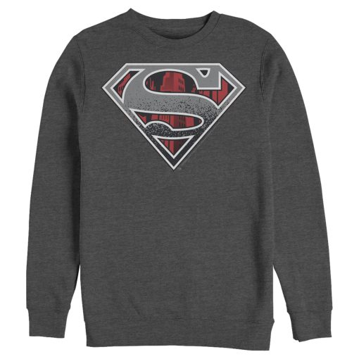 Men_s Superman Logo Grunge Sweatshirt