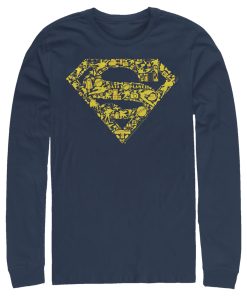 Men_s Superman Logo Icon Collage Long Sleeve Shirt