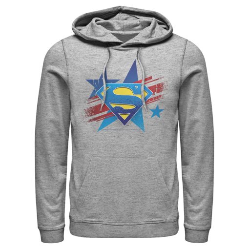 Men_s Superman Logo Patriotic Pull Over Hoodie