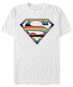 Men_s Superman Logo Retro Stripe T-Shirt