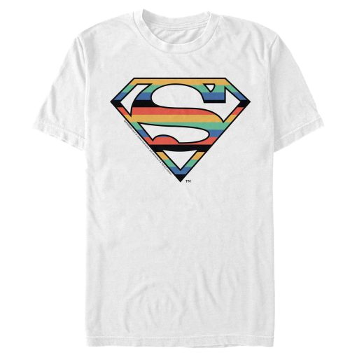 Men_s Superman Logo Retro Stripe T-Shirt