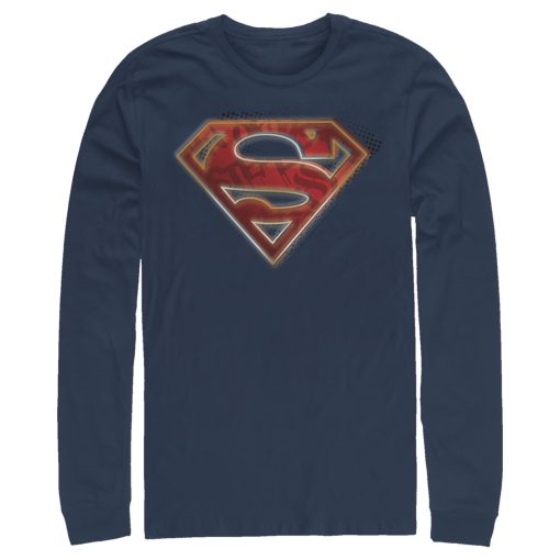 Men_s Superman Logo Shadows Long Sleeve Shirt