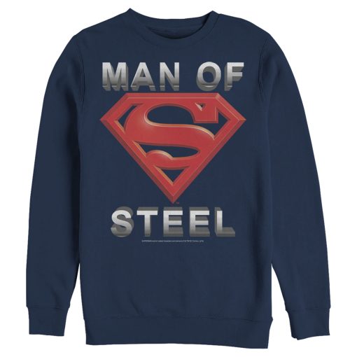 Men_s Superman Man of Steel Beveled Logo Sweatshirt