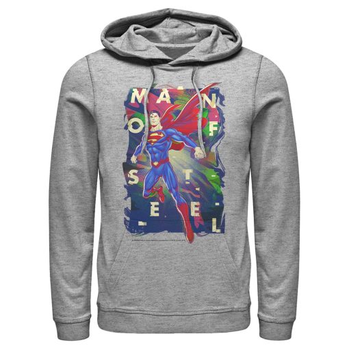 Men_s Superman Man of Steel Rainbow Pull Over Hoodie