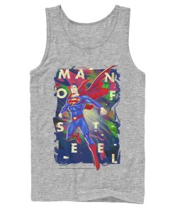 Men_s Superman Man of Steel Rainbow Tank Top