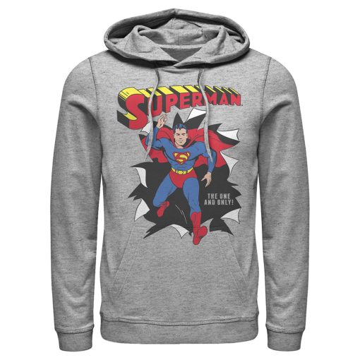 Men_s Superman Only One Hero Rip Pull Over Hoodie