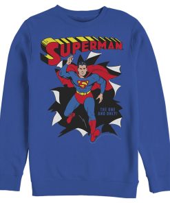 Men_s Superman Only One Hero Rip Sweatshirt