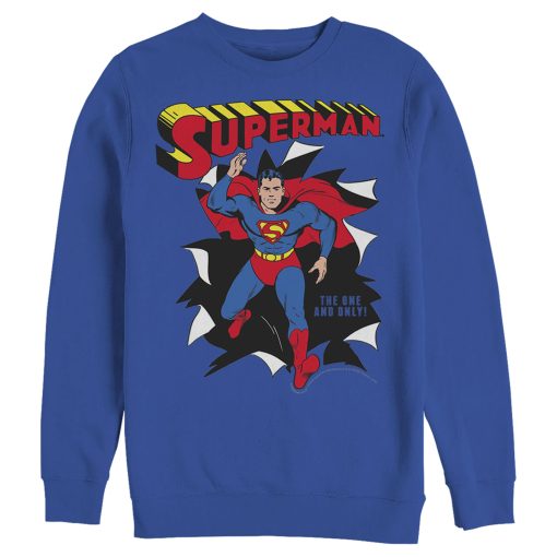 Men_s Superman Only One Hero Rip Sweatshirt