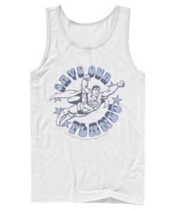 Men_s Superman Save Our Planet Tank Top
