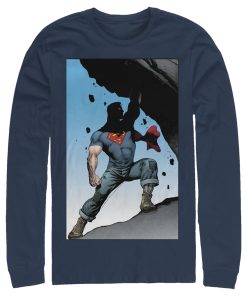 Men_s Superman Strongest Hero Pose Long Sleeve Shirt
