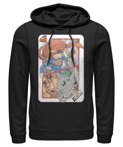 Men_s Superman Super Doom Playing Card Pull Over Hoodie