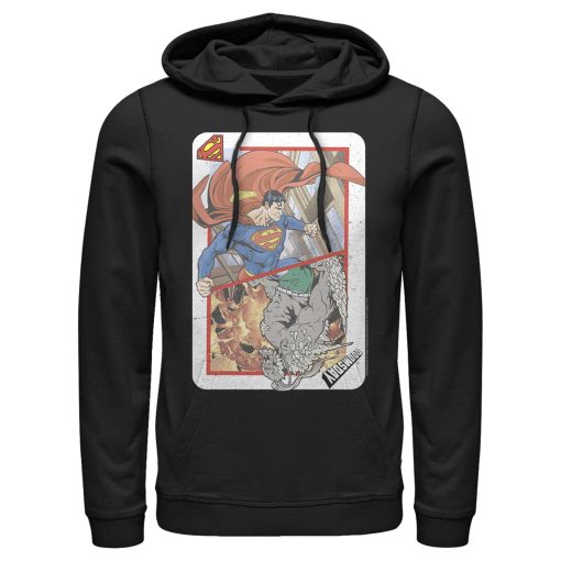 Men_s Superman Super Doom Playing Card Pull Over Hoodie