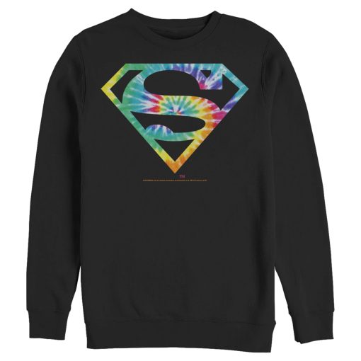 Men_s Superman Tie-Dye Shield Logo Sweatshirt