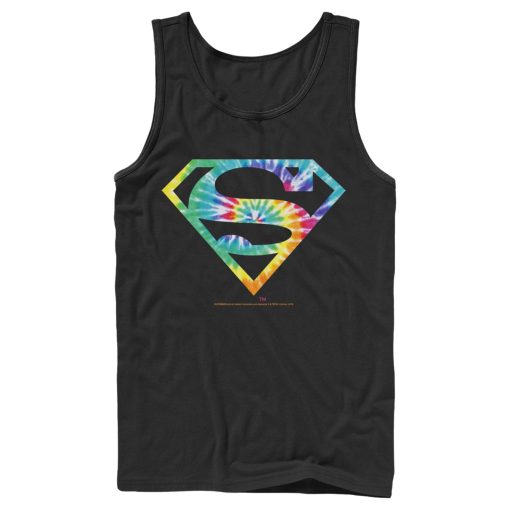 Men_s Superman Tie-Dye Shield Logo Tank Top