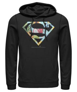 Men_s Superman Tropical Shield Logo Pull Over Hoodie