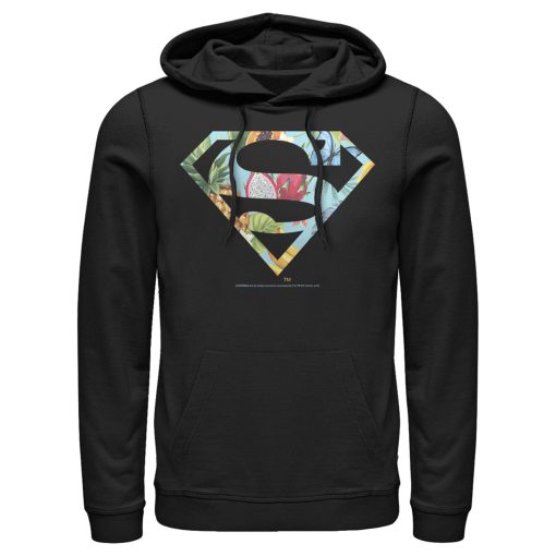 Men_s Superman Tropical Shield Logo Pull Over Hoodie