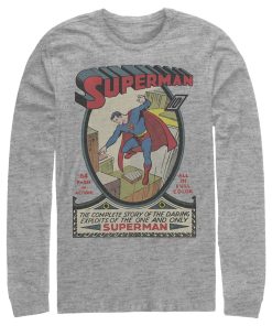 Men_s Superman Vintage Daring Exploits Cover Long Sleeve Shirt