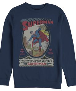 Men_s Superman Vintage Daring Exploits Cover Sweatshirt