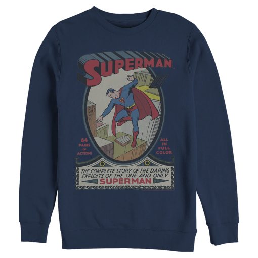 Men_s Superman Vintage Daring Exploits Cover Sweatshirt