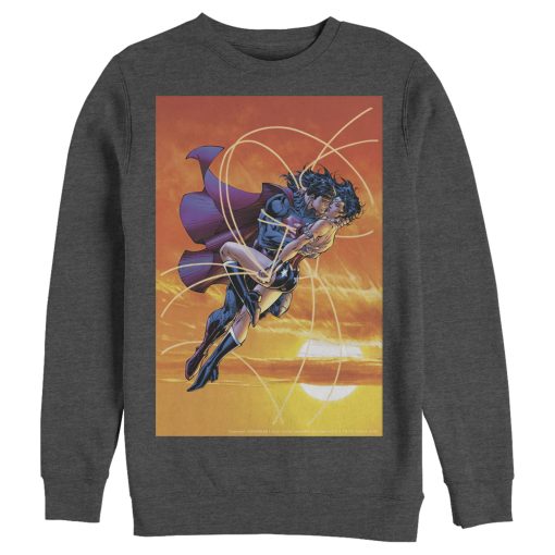 Men_s Superman Wonder Woman Kiss Sweatshirt