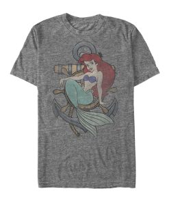 Men_s The Little Mermaid Ariel Ship Anchor T-Shirt