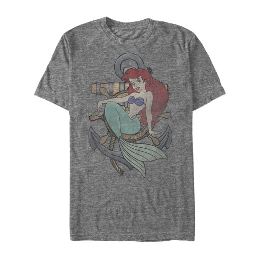 Men_s The Little Mermaid Ariel Ship Anchor T-Shirt