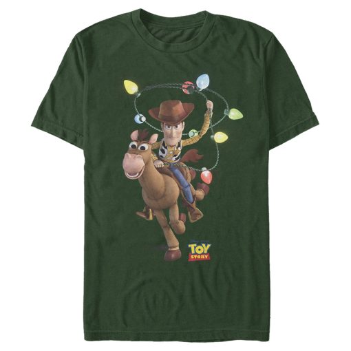 Men_s Toy Story Christmas Light Woody Lasso T-Shirt