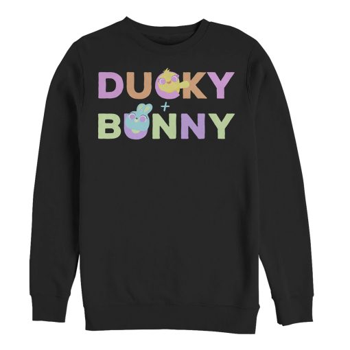 Men_s Toy Story Ducky & Bunny Rainbow Text Sweatshirt