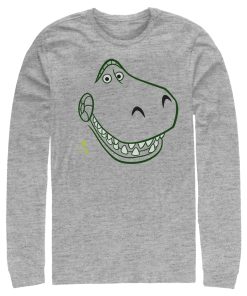 Men_s Toy Story Grinning Rex Face Long Sleeve Shirt