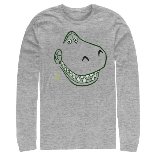 Men_s Toy Story Grinning Rex Face Long Sleeve Shirt